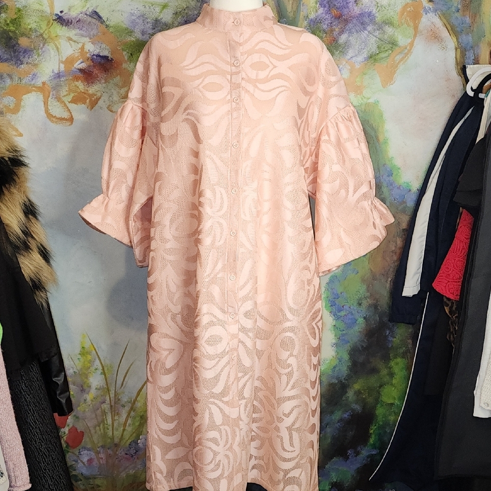 Elegant Formal Dress Pink Pea Coat